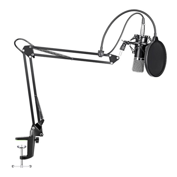 Podcasting Microphone with Boom Arm kit, black