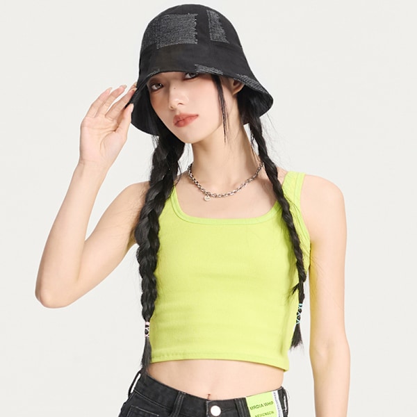 Bomull Linne Bucket Hat Svart (57-59cm)
