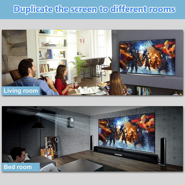INF 4K HDMI-jakaja 1 sisään / 2 ulostuloa Musta