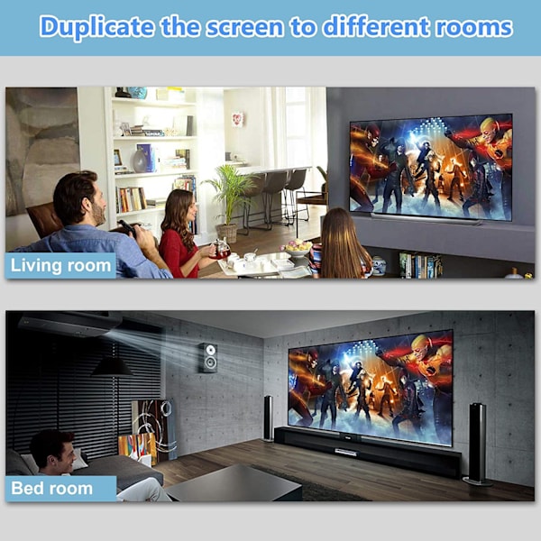 INF 4K HDMI splitter 1 ind / 2 ud Sort