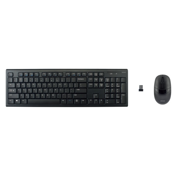 Wireless combo kit, keyboard and mouse, 10m range, US layout Svart