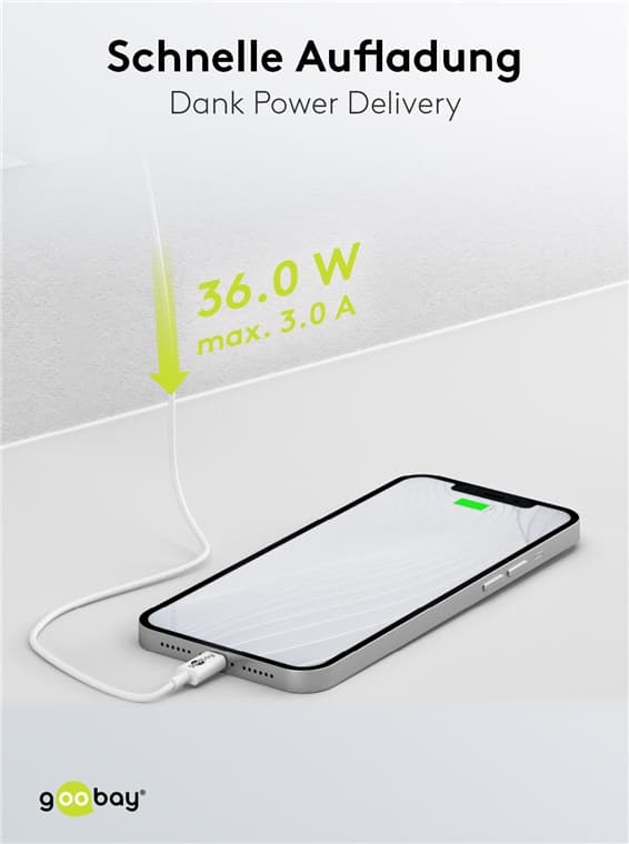 USB-C™ PD dobbelt hurtigoplader (36 W) hvid