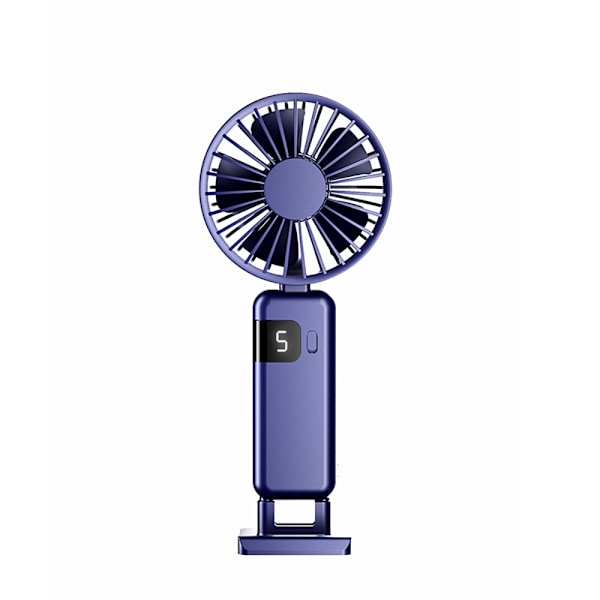 Digital Display Folding Fan Blå