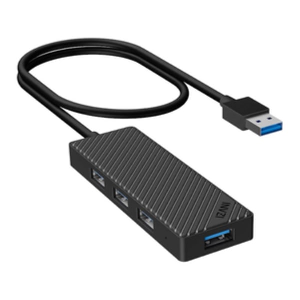 Adapter Hub 4 in 1, INVZI, MH04, 4x USB 3.0 (musta)