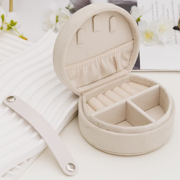 Smyckeskrin - Mini Bärbar Resesmycke Organizer White White