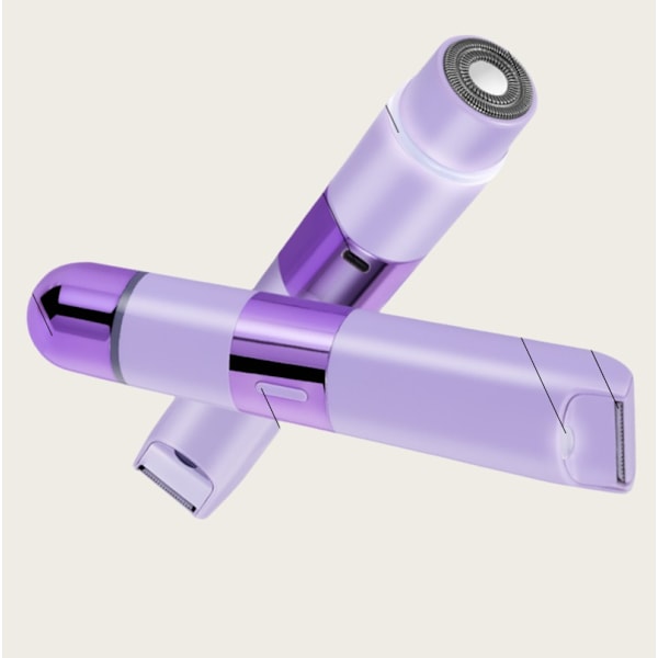 2-in-1 kaksoispäinen sähköinen vartalokarvojen poistaja naisille Violetti