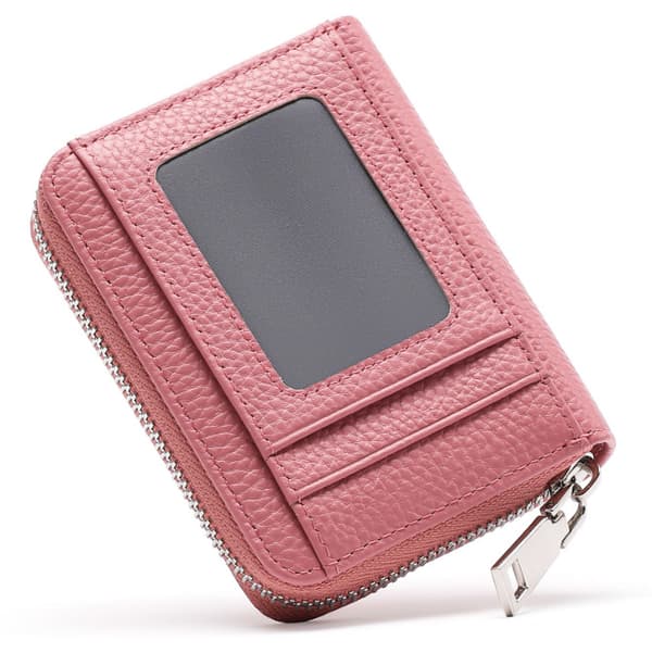 RFID-blokerende læderkortholder med harmonikadesign Pink Pink