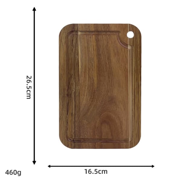 Acacia träskärbräda 26.5x16.5x1.5cm – solid trä ost- och charkbricka, portabel serveringsbräda för camping och frukt