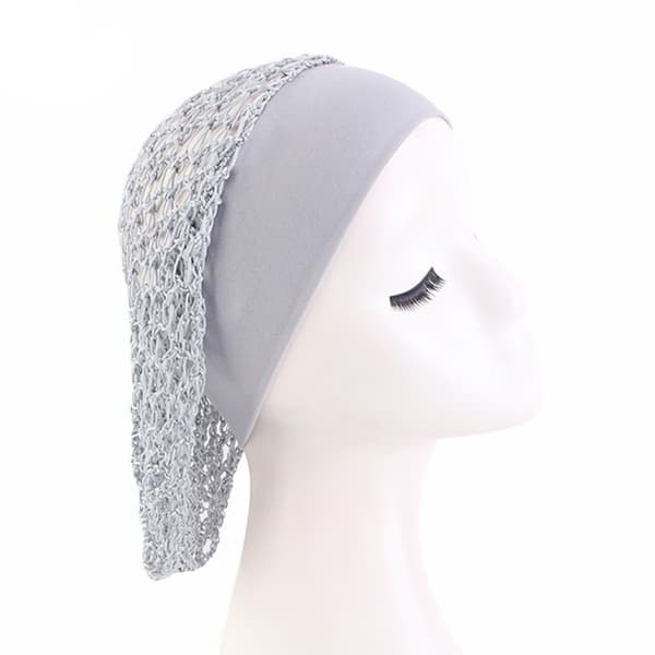 Elastisk hårnät med bred kant - Perfekt för sömn och hårvård Grey Grey