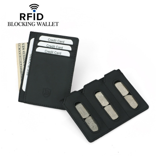 RFID-blokerende læderpung - slankt og kompakt design