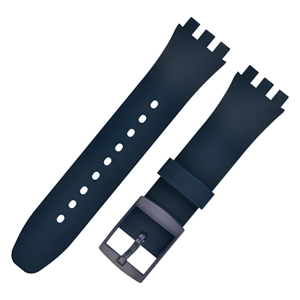 Premium silikoninen Swatch-kellon rannekkeen vaihto Laivastonsininen 16 mm