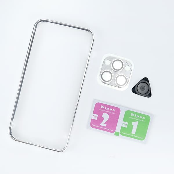 Stötfångarfodral i aluminiumlegering för iPhone 14 Pro Max Silver Silver
