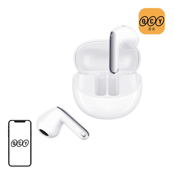 TWS QCY AilyBuds Pro+ HT10 Pro hörlurar, ANC (vit)