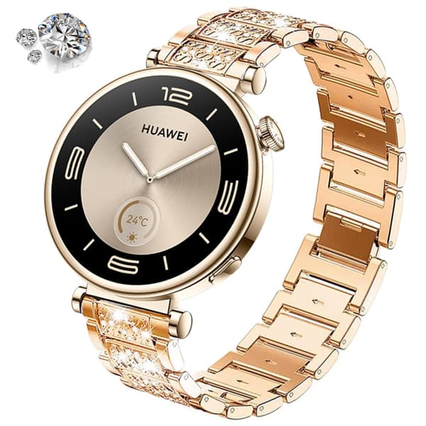 18 mm rustfri stålrem til Samsung Huawei PinkGold PinkGold