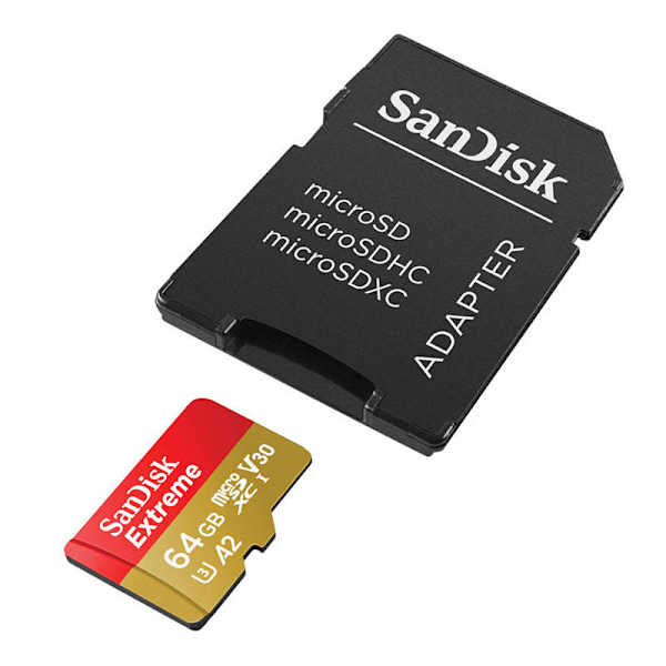 Minneskort SANDISK EXTREME microSDXC 64 GB 170/80 MB/s UHS-I U3 ActionCam (SDSQXAH-064G-GN6AA)