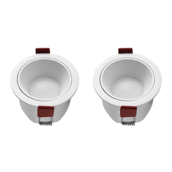2-pack 12W LED Infällda Downlights, 75mm Utskärning, 4000K, Vit