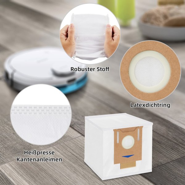 Pölynimuripussit 8 kpl Ecovacs DEEBOT OZMO T8/T8 AIVI/T8 MAX/N8 Pro/N8 Pro Plus, Yeedi Vac/Yeedi Vac MAX