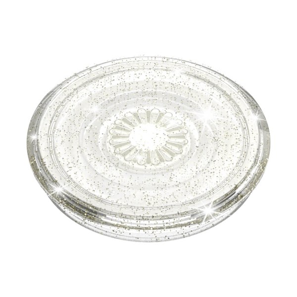 POPSOCKETS Clear Glitter Silver Avtagbart Grip med Ställfunktion