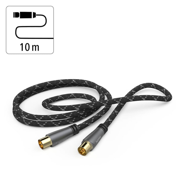 HAMA Antennkabel 120dB Svart/Grå 10.0m