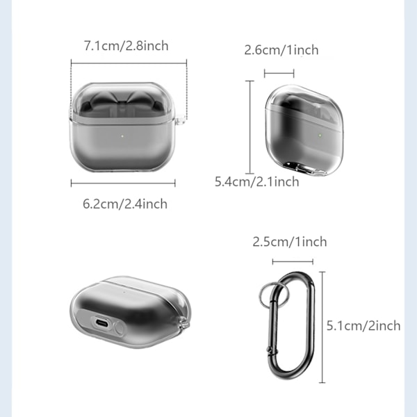 INF Suojakotelo Samsung Galaxy Buds 3/Buds 3 Prolle karabiinilla
