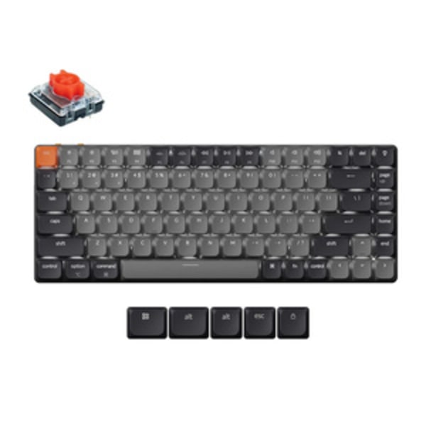Keychron K3 LED Red Switch Langaton matalaprofiilinen näppäimistö (harmaa) [K3X-A1].