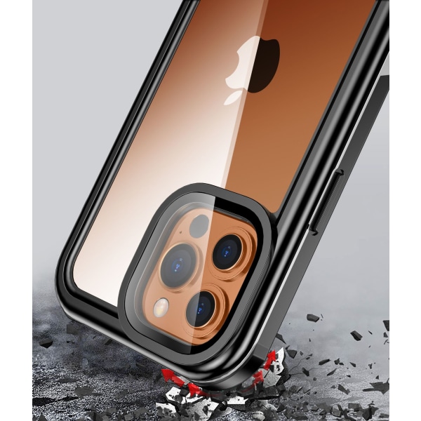 iPhone 13/13 Pro vandtæt etui sort / grå / gennemsigtig