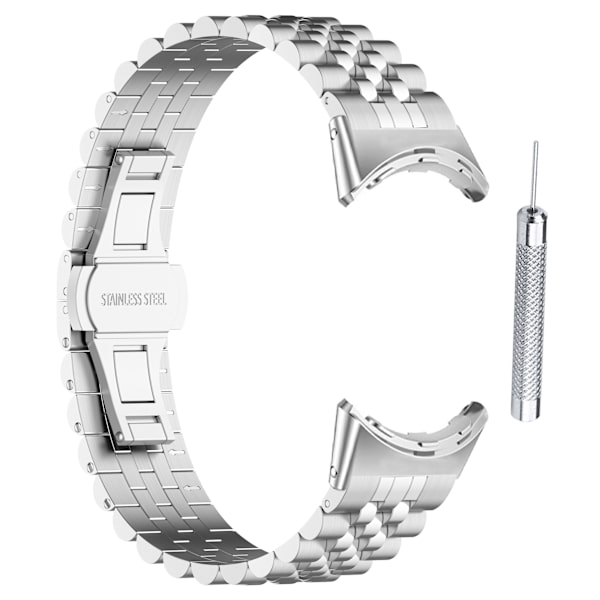 Google Pixel Watch3 45 mm rem i rustfrit stål Sølv