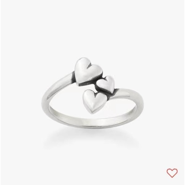 Love Heart Öppen Ring 3-delad Silver