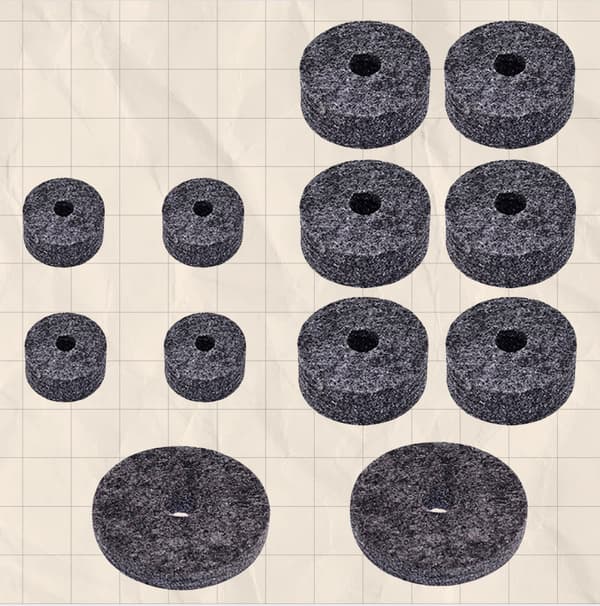 12-pack cymbalfiltar trumsetfiltar cymbalkuddar trumkuddar Grey Grey