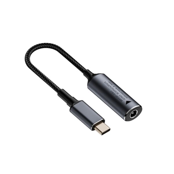 5.5x2.1mm hun til USB-C han 140W kort kabeladapter - Strømforsyning til bærbare computere og mere