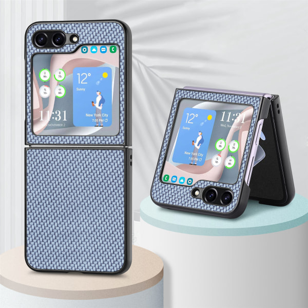 Carbon Fiber Pattern Back Cover Type Phone Case för Samsung Gala Blå