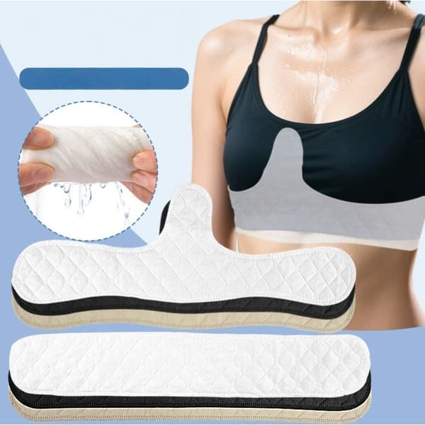 Rektangulära Svettskyddsinlägg - Vita, 5-pack: Absorberande & Återanvändbara för Ökad Komfort