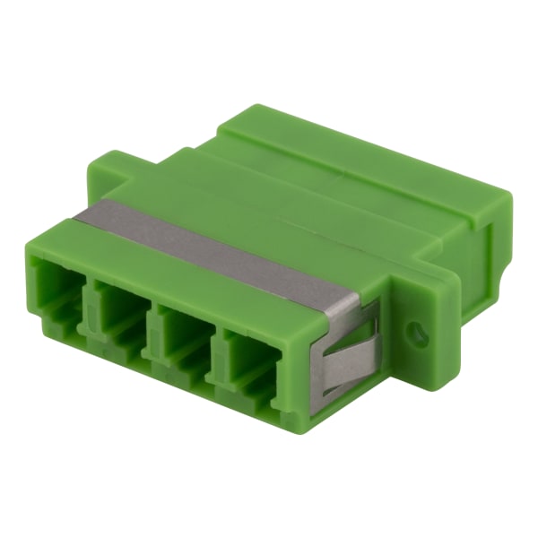 Fiber coupler snap-in, 4xLC-LC, Singlemode, duplex, green