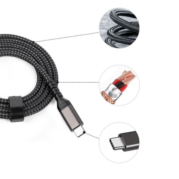 USB-C-USB-C-kaapeli 5A/20V PD 100W Black 2 m Black 2 m
