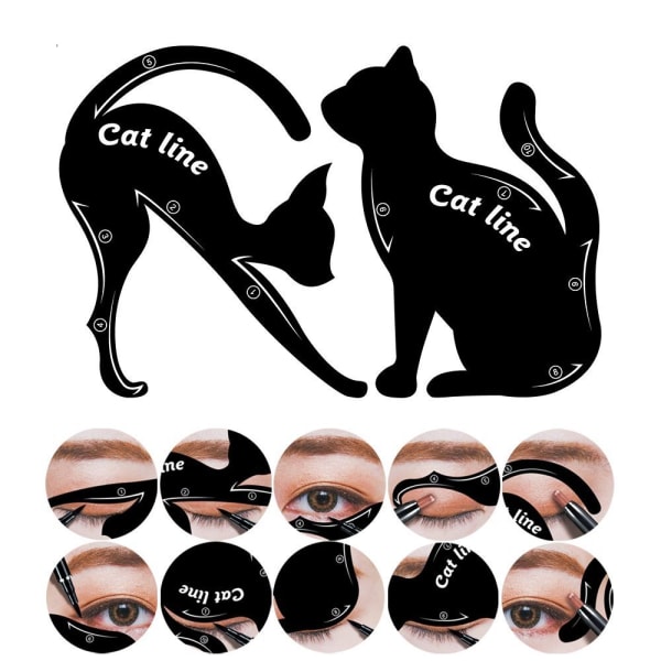 Cat Shape Eyeliner Ögonskuggsmall Svart Svart