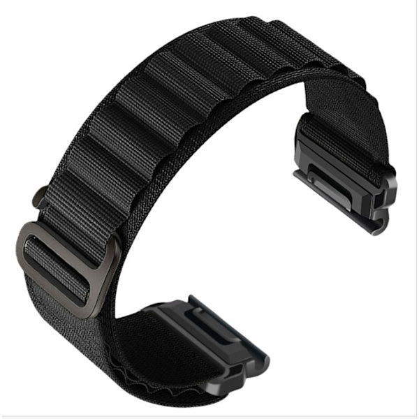 Nailoninen ranneke Garmin Fenix 8/8S/6/6X/7/7X/Pro/Tactix -kelloille Musta 20 mm