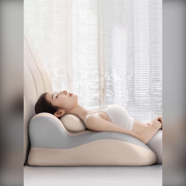 Multifunktionel Sengekant Nap Pude - Ergonomisk Design til Mavesovere Beige Beige