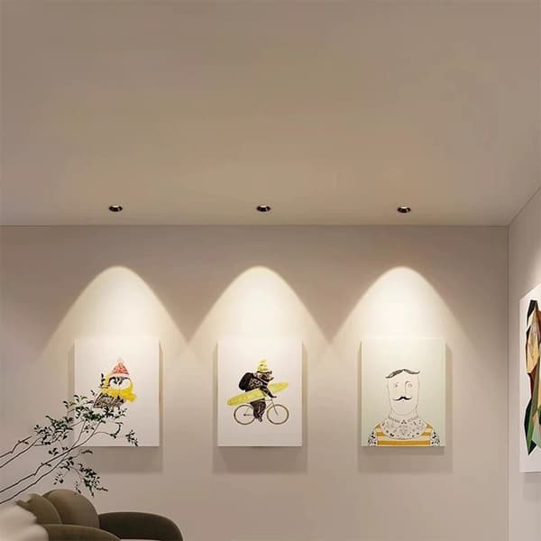 2-Pack 7W LED Infällda Downlights, 75mm Utskärning, 4000K, Svart Aluminiumlegering
