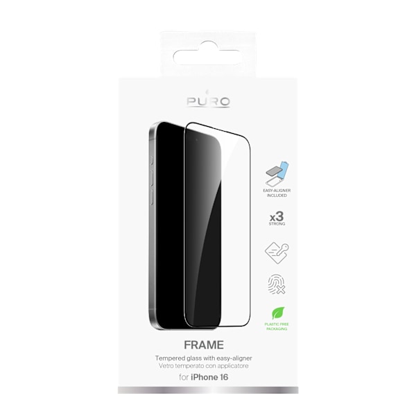 iPhone 16 Frame Tempered Glass, Applicator included