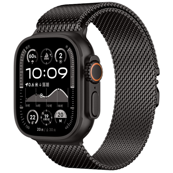 Grafit Milanese Loop-rem til Apple Watch Sort L