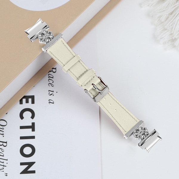 Klockarmband i äkta läder för Samsung Watch 4/5/6/7 Beige