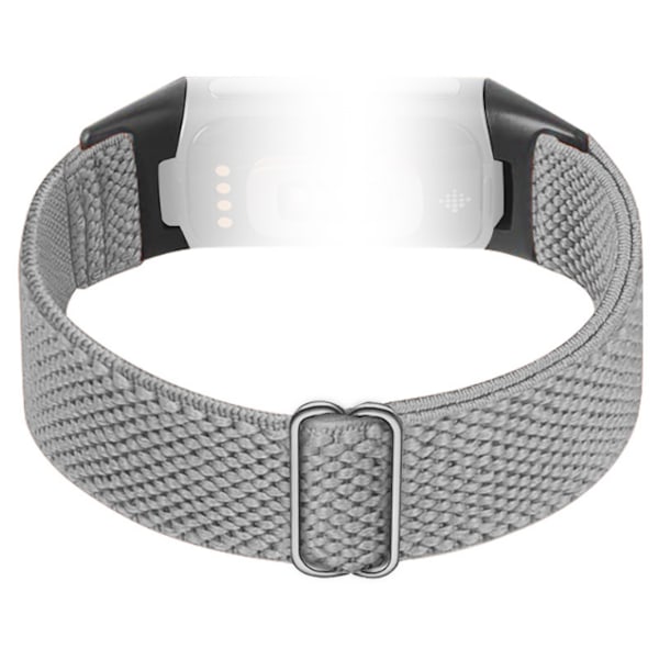 Slitstarkt Nylonarmband för Fitbit Charge 5/6 - Aktivitetsarmband Ljusgrå