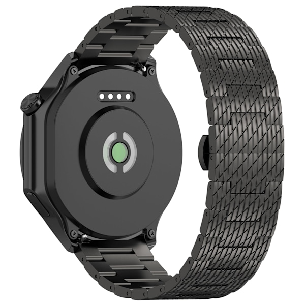 Strukturerad stålrem för Garmin Forerunner 165/165 Music/168/168 Music/D2 Air X10/Bounce/vivoactive 5/Active 5/VivoMove Svart 22 mm