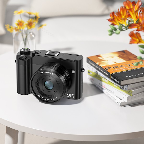 INF 4K Dual Lens-kamera med touch-skærm og 32 GB hukommelseskort