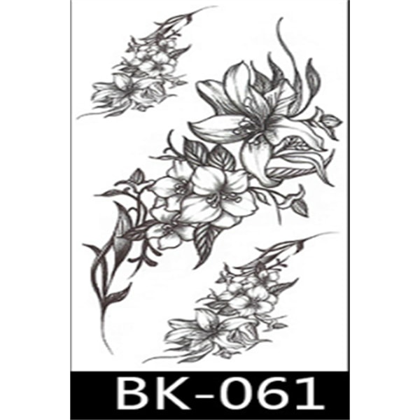 INF Gnuggisar - tillfälliga tatueringar med blommotiv 8 styck Svart