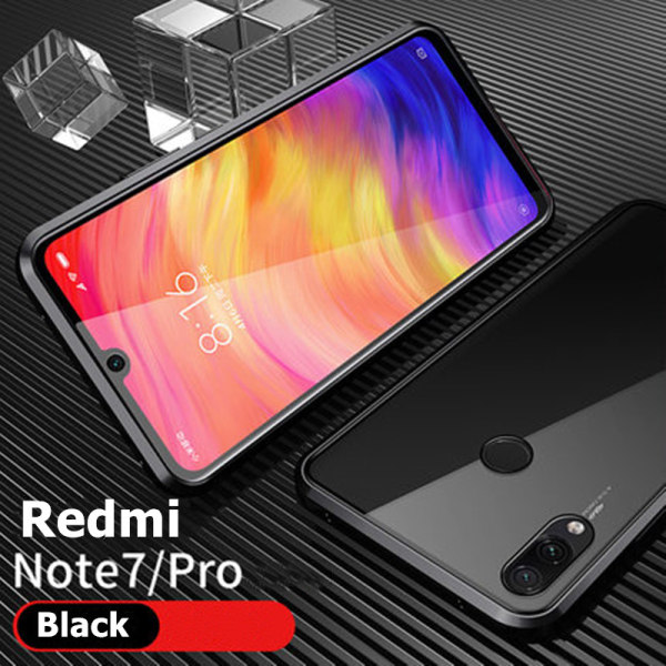 Mobilcover dobbeltsidet hærdet glas XiaoMi Redmi Note7 / 7Pro - Sort