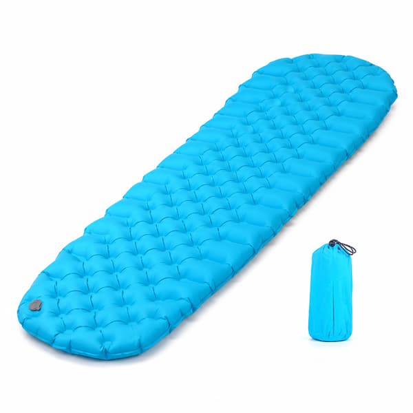 Uppblåsbart campingunderlag i nylon TPU, 193 x 56 x 7 cm Blue Blue