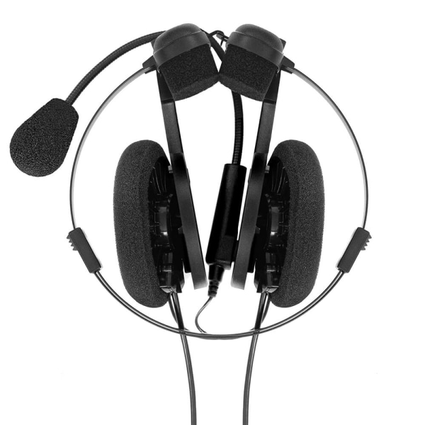 Hörlur PortaPro Communication Headset On-Ear Mic Svart