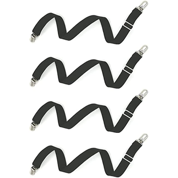 4 stk Elastiske skridsikre stropper Black Black