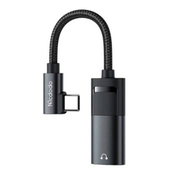 USB-C til AUX ministik 3,5 mm + USB-C adapter, Mcdodo CA-1880 (sort)